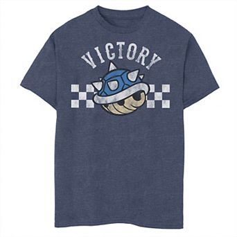 Boys 8-20 Nintendo Mario Kart Blue Shell Victory Finish Line Graphic Tee