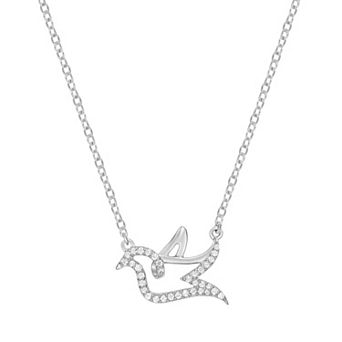 Gemminded 18k Gold Over Sterling Silver 1/8 Carat T.W. Diamond Bird Pendant Necklace