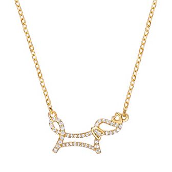 Gemminded Sterling Silver 1/5 Carat T.W. Diamond Dog Pendant Necklace