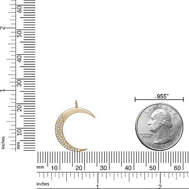 Gemminded Sterling Silver 1/6 Carat T.W. Diamond Crescent Pendant Necklace