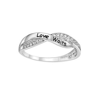 Gemminded Sterling Silver 1/10 Carat T.W. Diamond Love Waits Ring