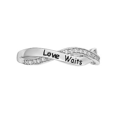 Gemminded Sterling Silver 1/10 Carat T.W. Diamond Love Waits Ring