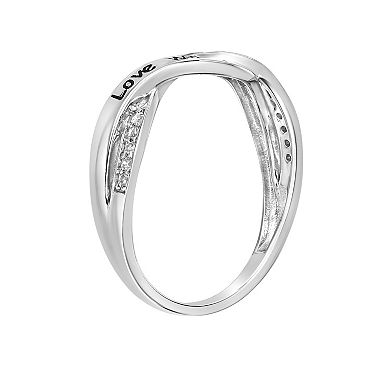 Gemminded Sterling Silver 1/10 Carat T.W. Diamond Love Waits Ring