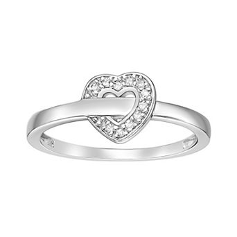 Gemminded Sterling Silver Diamond Accent Heart Promise Ring