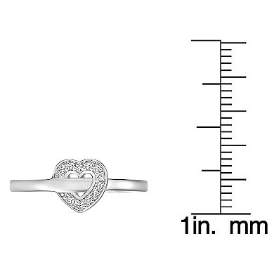 Gemminded Sterling Silver Diamond Accent Heart Promise Ring