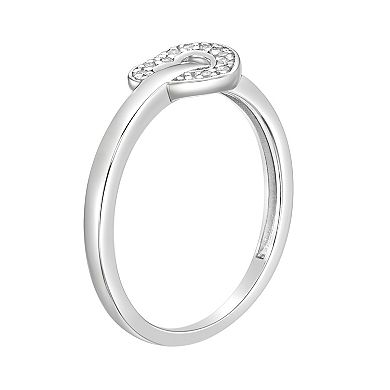 Gemminded Sterling Silver Diamond Accent Heart Promise Ring