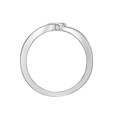 Gemminded Sterling Silver 1/6 Carat T.W. Diamond Heart Promise Ring