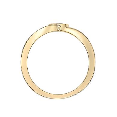 Gemminded 18k Gold Over Sterling Silver 1/6 Carat T.W. Diamond Heart Promise Ring