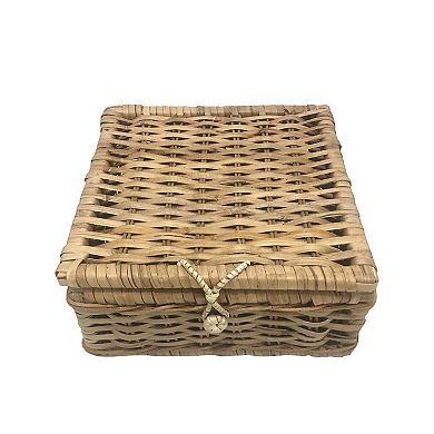Everyday Decor Wicker Lidded Decorative Box Table Decor