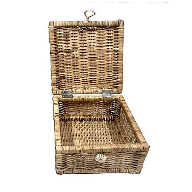 Everyday Decor Wicker Lidded Decorative Box Table Decor