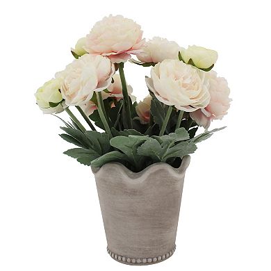 Sonoma Goods For Life® Cabbiage Artificial Rose Plant in Ruffled Planter Table Decor