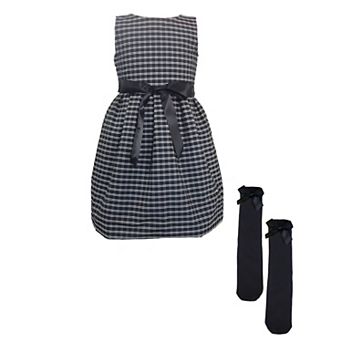 Mi Amore Gigi Holiday Plaid Dress and Sock Set