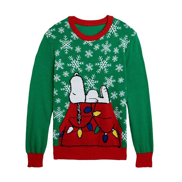 Men s Peanuts Snoopy Holiday Nap Ugly Graphic Sweater