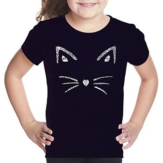 Whiskers - Girl's Word Art T-shirt