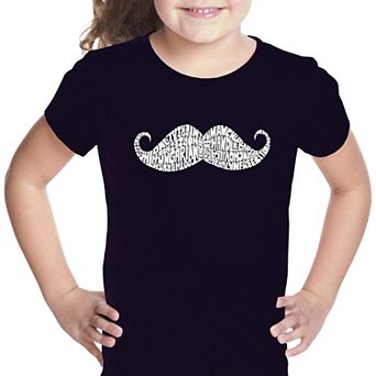 WAYS TO STYLE A MOUSTACHE - Girl's Word Art T-shirt