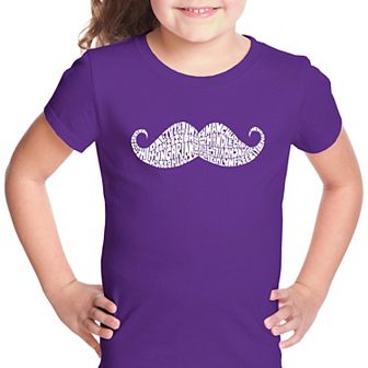 WAYS TO STYLE A MOUSTACHE - Girl's Word Art T-shirt