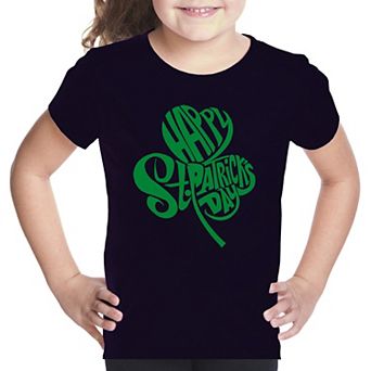 St. Patrick's Day Shamrock - Girl's Word Art T-shirt
