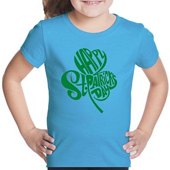 St. Patrick's Day Shamrock - Girl's Word Art T-shirt