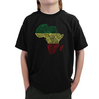 Countries in Africa - Boy's Word Art T-shirt
