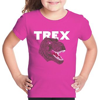 T-Rex Head - Girl's Word Art T-shirt