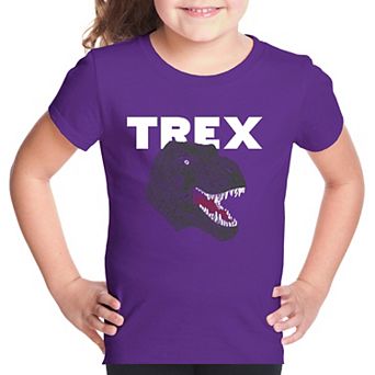 T-Rex Head - Girl's Word Art T-shirt