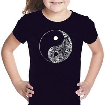 YIN YANG - Girl's Word Art T-shirt