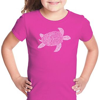 Turtle - Girl's Word Art T-shirt