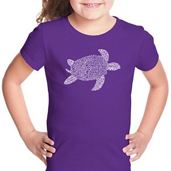 Turtle - Girl's Word Art T-shirt