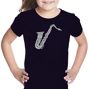 Sax - Girl's Word Art T-shirt