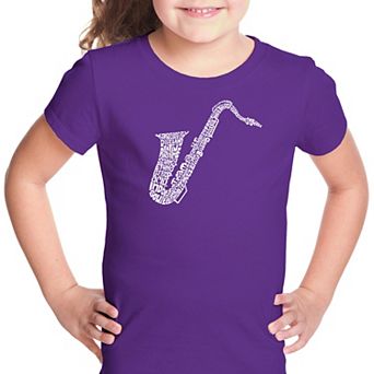Sax - Girl's Word Art T-shirt