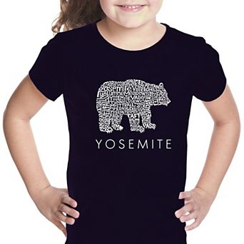 Yosemite Bear - Girl's Word Art T-shirt