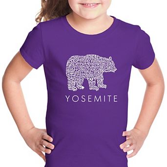 Yosemite Bear - Girl's Word Art T-shirt