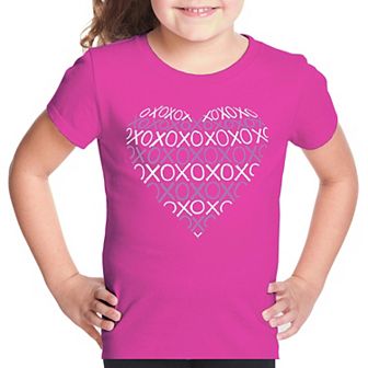 XOXO Heart - Girl's Word Art T-shirt