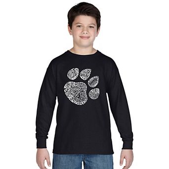 Boy's Word Art Long Sleeve - Cat Paw