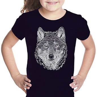 Wolf - Girl's Word Art T-shirt