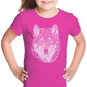 Wolf - Girl's Word Art T-shirt