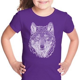 Wolf - Girl's Word Art T-shirt