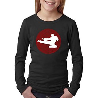 Types of Martial Arts - Girl's Word Art Long Sleeve