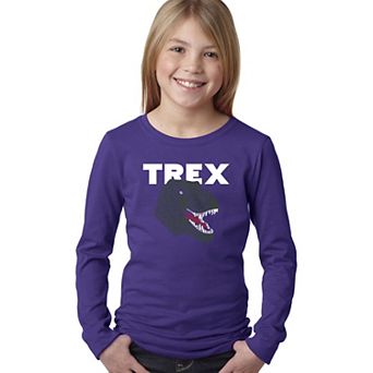 T-Rex Head - Girl's Word Art Long Sleeve