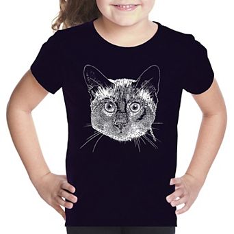 Siamese Cat - Girl's Word Art T-shirt