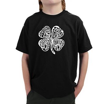Feeling Lucky - Boy's Word Art T-shirt