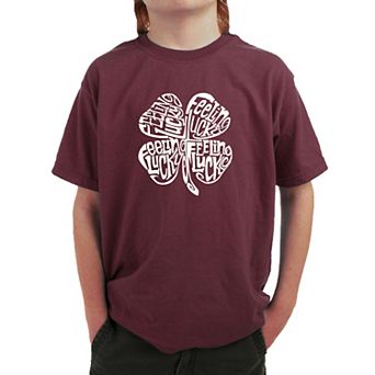 Feeling Lucky - Boy's Word Art T-shirt