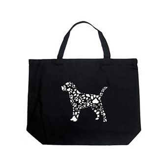 Large Word Art Tote Bag - Dog Paw Prints