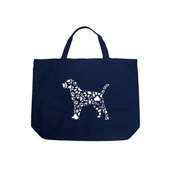 Large Word Art Tote Bag - Dog Paw Prints