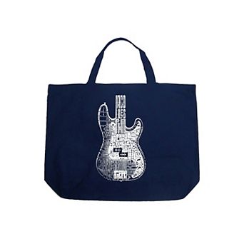 Large Word Art Tote Bag - Bass Guitar