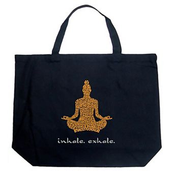 Large Word Art Tote Bag - Inhale Exhale