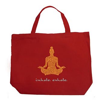 Large Word Art Tote Bag - Inhale Exhale