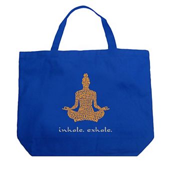 Large Word Art Tote Bag - Inhale Exhale
