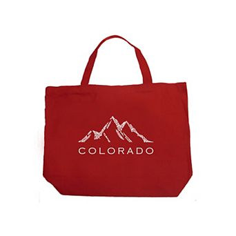 Large Word Art Tote Bag - Colorado Ski Towns