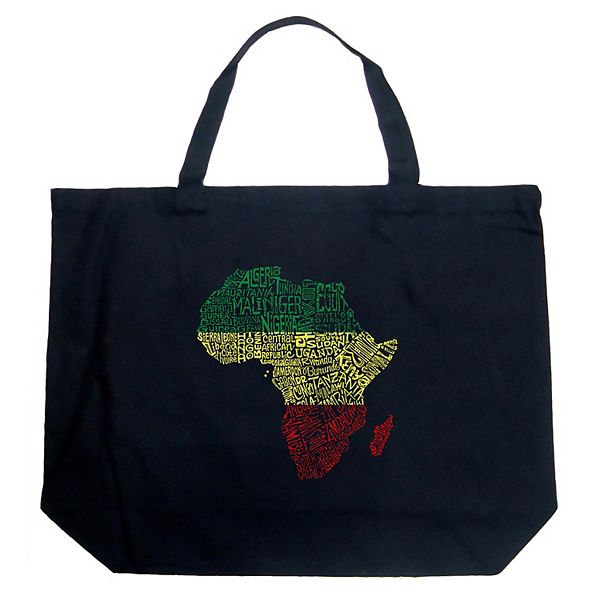 Large Word Art Tote Bag - Countries in Africa